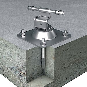 Cable guide 0° on base plates concrete