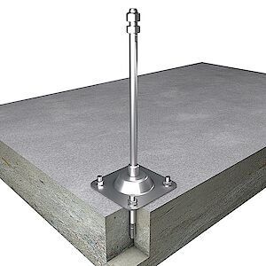System support 16mm on base plate concrete