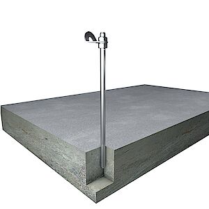 SAP Standard, support 16mm, glued on concrete