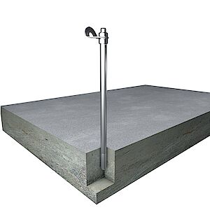 SAP Standard, support 20mm, glued on concrete