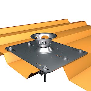 System supports Quattro on base plate trapezoidal profiles - steel