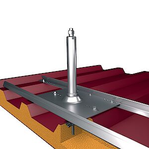 Support initial, end and corner 42mm on base plate trapezoidal profiles - Sandwich steel