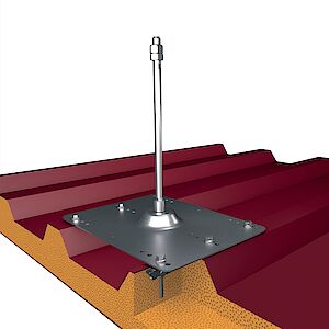 System supports 16mm on base plate trapezoidal profiles - Sandwich steel