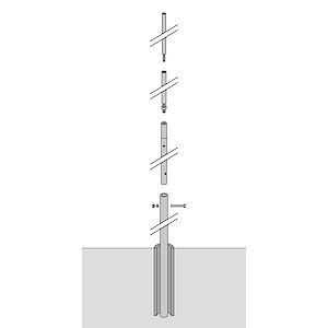 Air-termination rod in the ground, freestanding