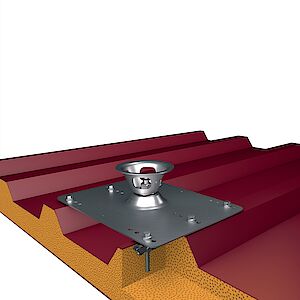 System supports Quattro on base plate trapezoidal profiles - Sandwich steel