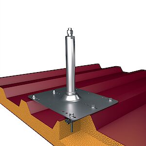 System supports 42mm on base plate trapezoidal profiles - Sandwich steel
