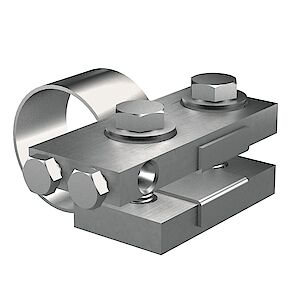 Pipe and contact clip, stainless steel