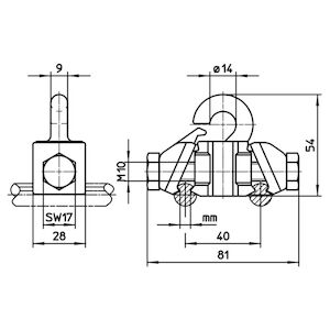 Dropper clamp for double contact wire