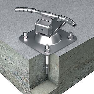 Guida a cavo 90° su piastra di base calcestruzzo Guida a cavo 90° su piastra di base calcestruzzo