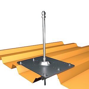 System support 16mm on base plate trapezoidal profiles - steel