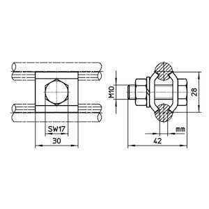 Clamp for contact wire crossing